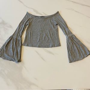 See You Monday Los Angeles - Gray Bell Sleeve Top - NWOT - Size XS